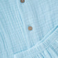 Muslin Bubble Crinkle Jabla-Shorts Set Half Sleeve - Aqua