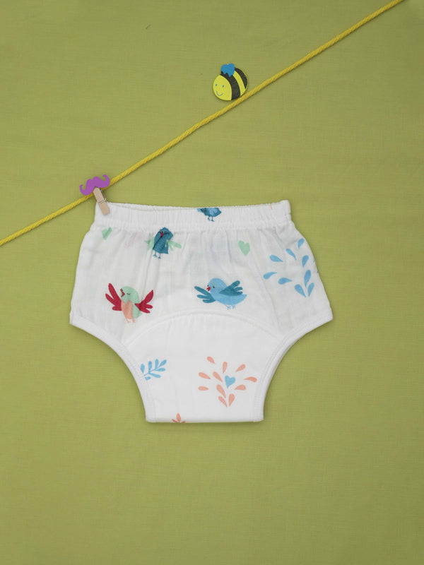 FIRSTIN Muslin Padded Underwear - Blue Bird