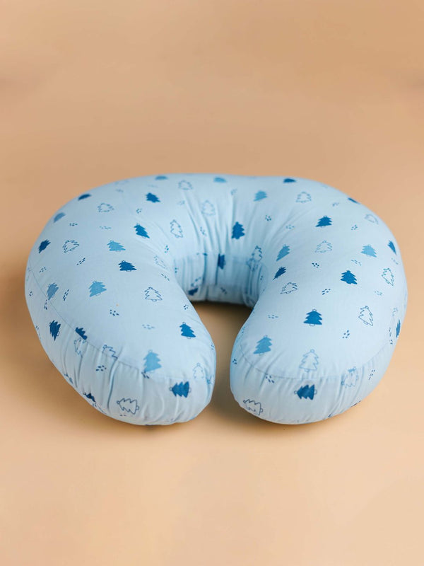 FIRSTIN Poplin Feeding Pillow - Blue Fir Tree