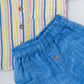 Y/D Muslin Crinkle Breezy Shirt-Shorts Set - Candy Stripe