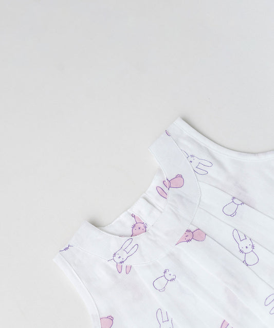 Muslin Pintuck Frock - Bunny