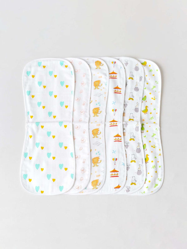 FIRSTIN Muslin Burp Cloth (Three Layers) Assorted (Any 2 prints) 2 Pcs Pack Combo