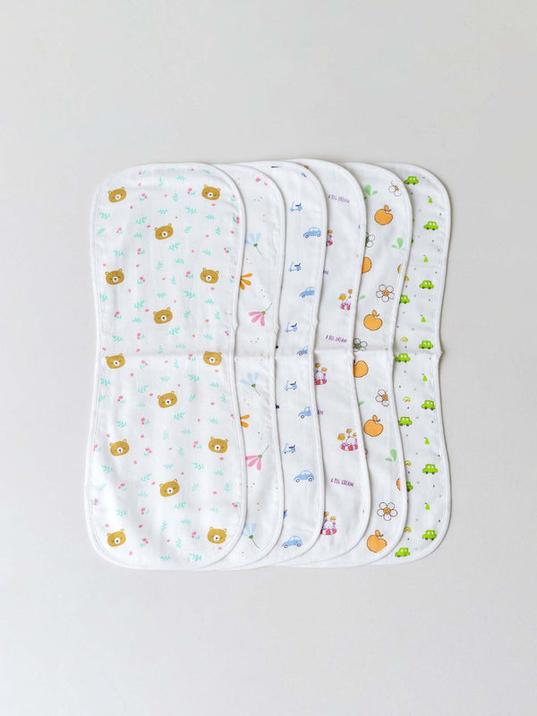 FIRSTIN Muslin Burp Cloth (Three Layers) Assorted (Any 2 prints) 2 Pcs Pack Combo