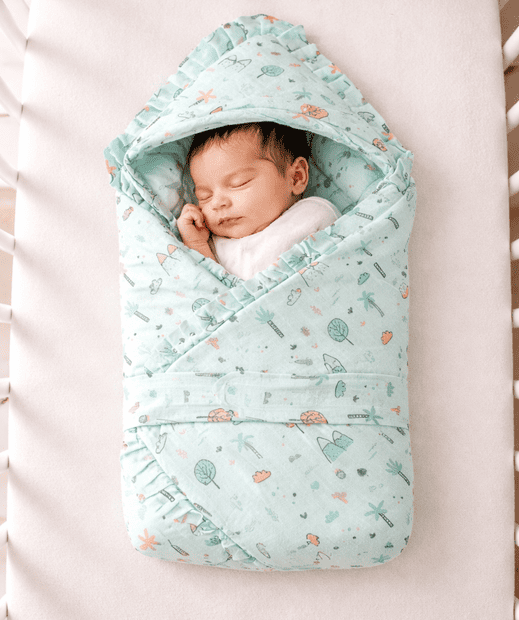 Muslin Mint Cliff Baby Wrap Bed