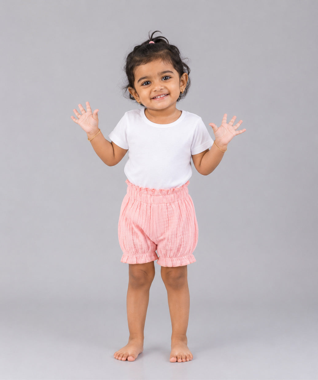 Muslin Bubble Crinkle Bloomers - Flamingo Pink