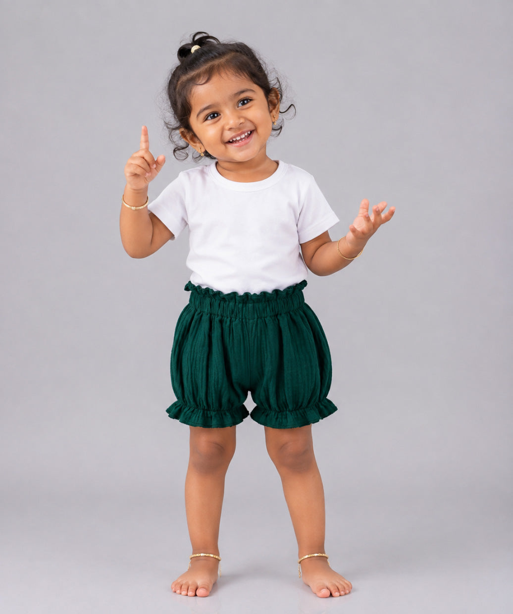 Muslin Bubble Crinkle Bloomers - Opal