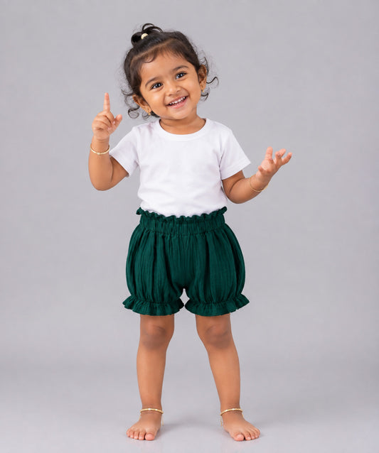 Muslin Bubble Crinkle Bloomers - Opal