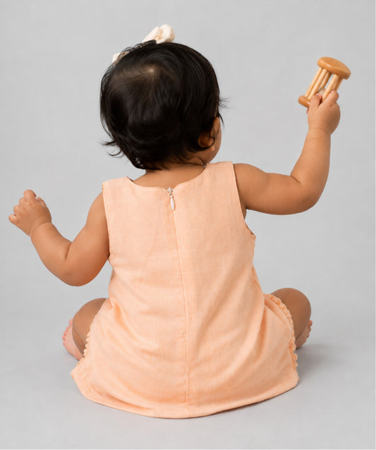 Muslin Boho Frock - Apricot Sherbet Moss