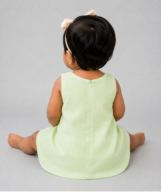 Muslin Boho Frock - Fluo Green Buttercup