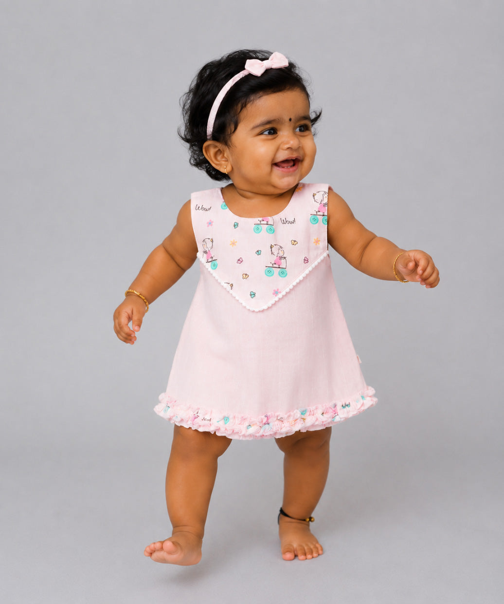 Muslin Boho Frock - Salsa Rose Blushy