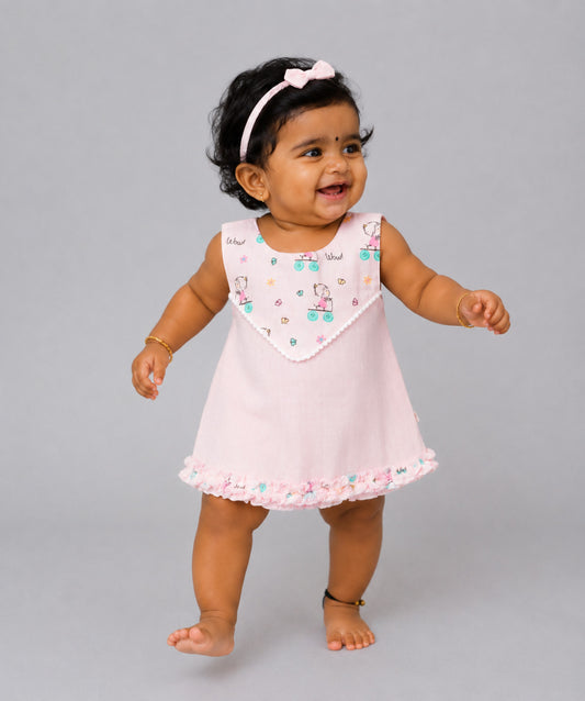 Muslin Boho Frock - Salsa Rose Blushy