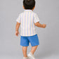 Y/D Muslin Crinkle Breezy Shirt-Shorts Set - Candy Stripe