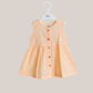 Swiss Dobby Sleeveless Casual Frock - Apricot Sherbet