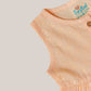 Swiss Dobby Sleeveless Casual Frock - Apricot Sherbet
