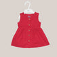 Swiss Dobby Sleeveless Casual Frock - Carmine