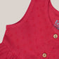Swiss Dobby Sleeveless Casual Frock - Carmine