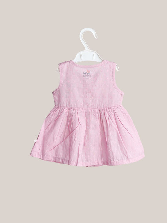 Swiss Dobby Sleeveless Casual Frock - Fragrant Lilac
