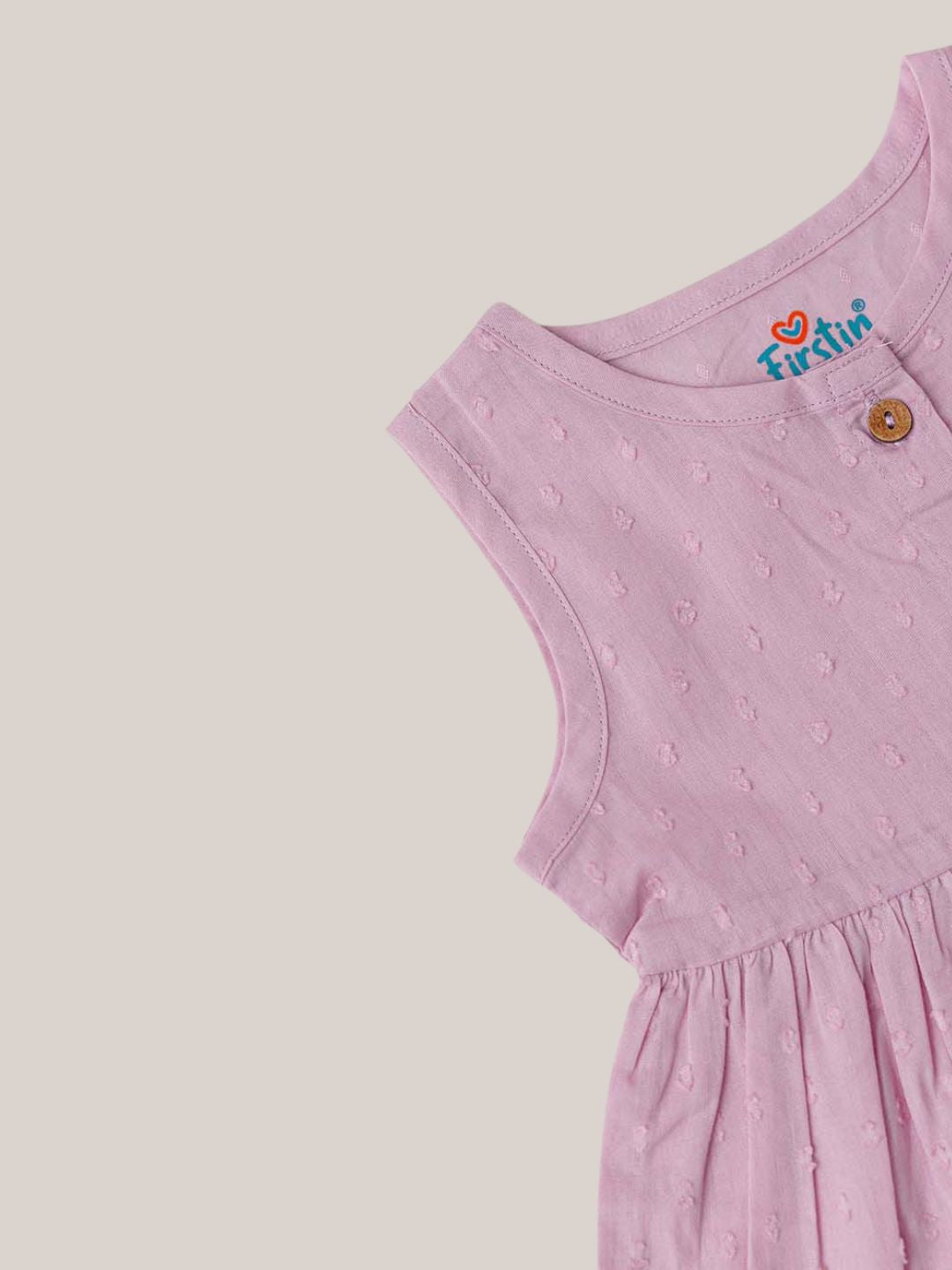 Swiss Dobby Sleeveless Casual Frock - Fragrant Lilac