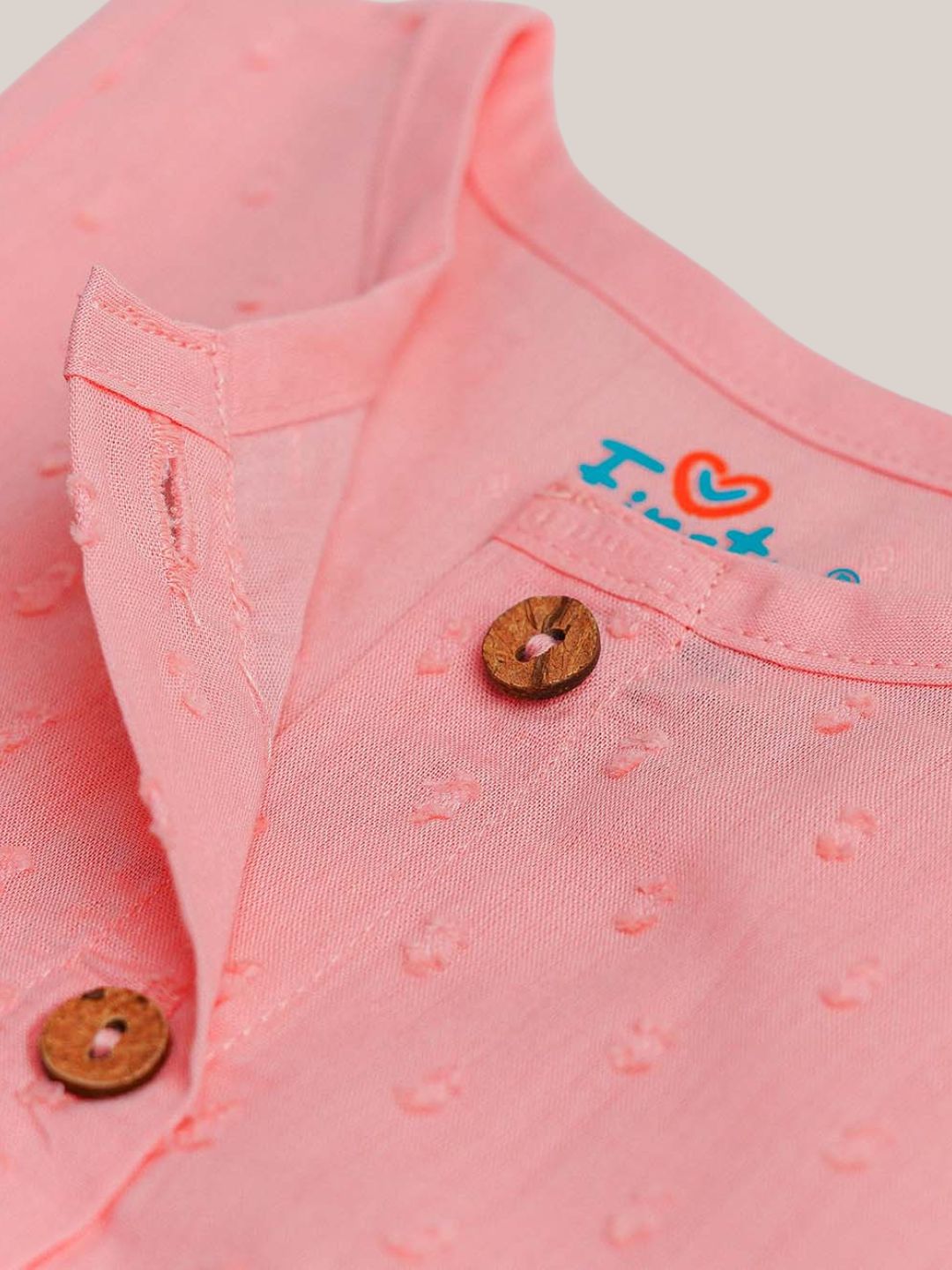 Swiss Dobby Sleeveless Casual Frock - Melon Pink