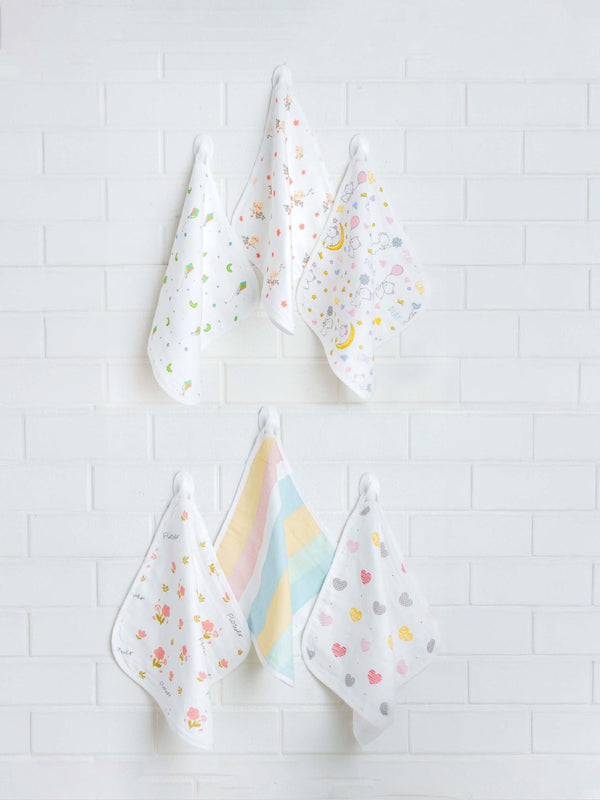 FIRSTIN Muslin Wash Cloth Assorted (Any 2 prints) 2 Pcs Pack Combo