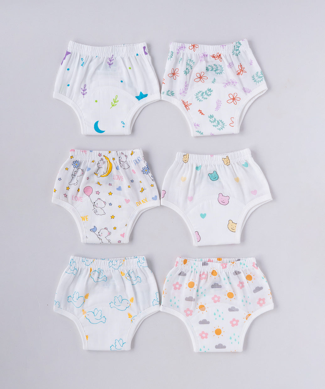 Muslin Padded Underwear 6 Pc Pack Combo 8