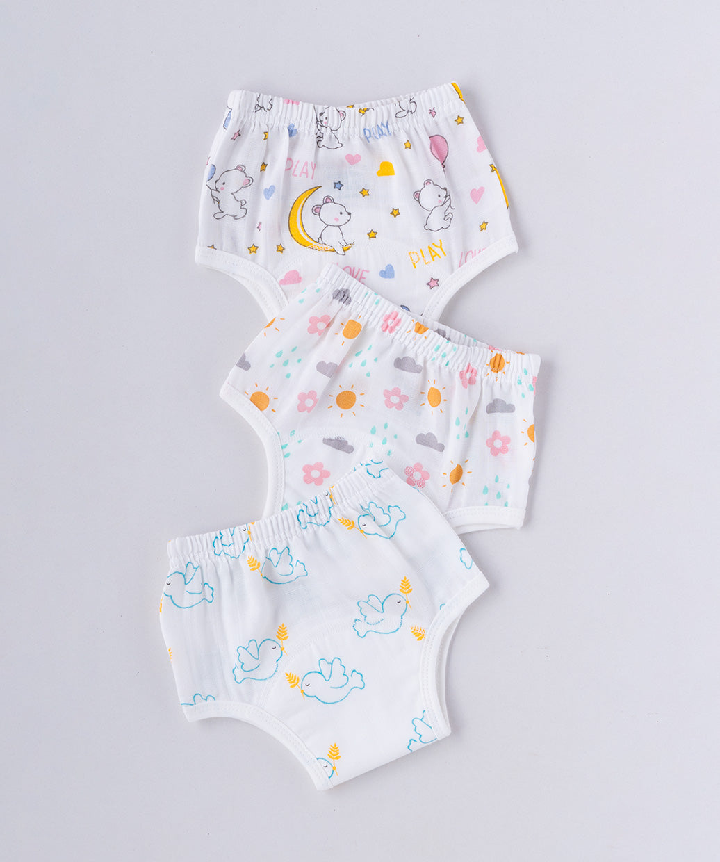 Muslin Padded Underwear Assorted 3 Pc Pack Combo E