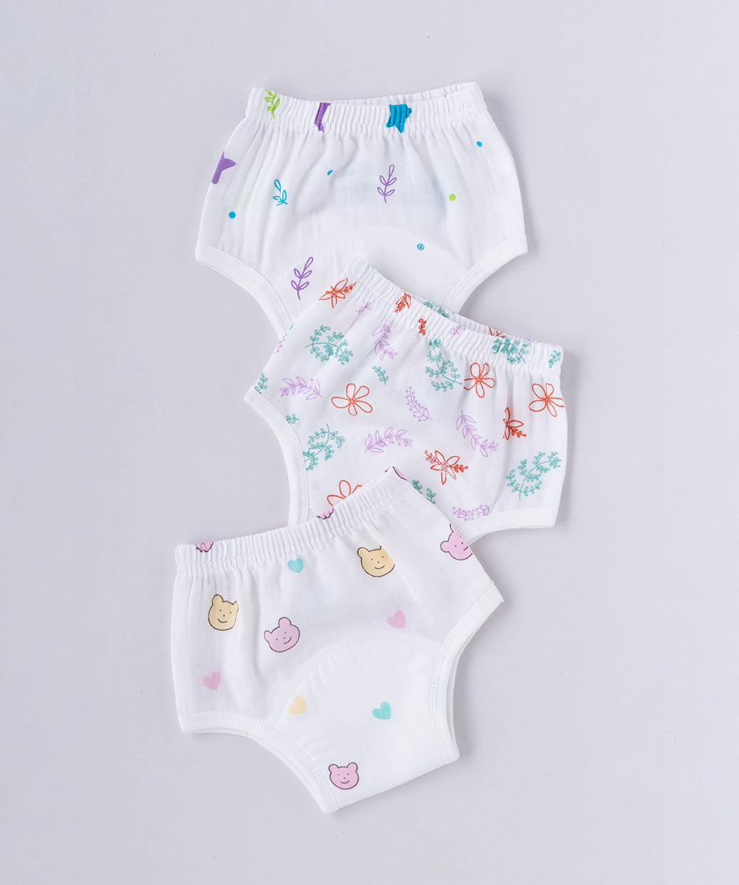 Muslin Padded Underwear Assorted 3 Pc Pack Combo F