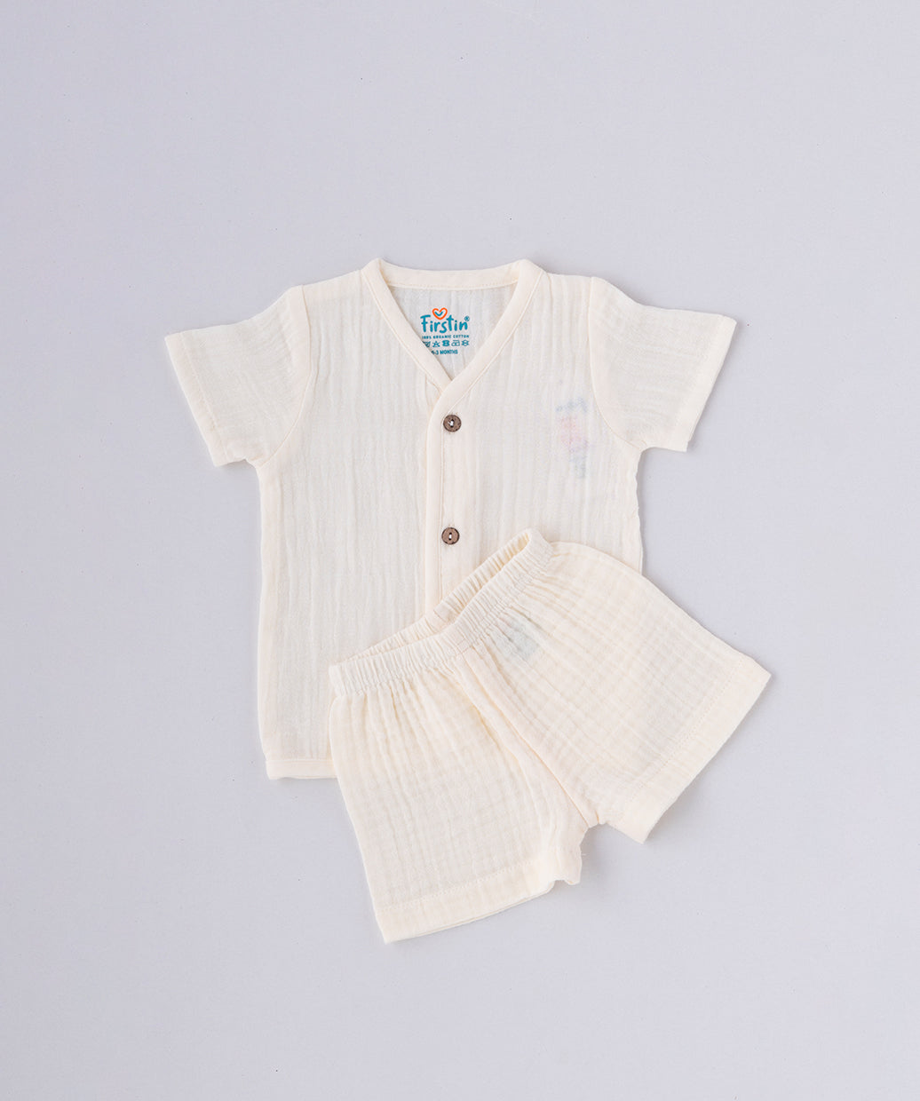 Muslin Bubble Crinkle Jabla-Shorts Set Half Sleeve - Cosmic