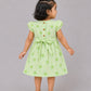 Muslin Cap Sleeve Frock - Fluo Green Buttercup