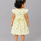 Muslin Cap Sleeve Frock - Lt. Yellow Monarch