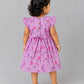 Muslin Cap Sleeve Frock - Fragrant Lilac Penguin