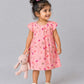 Muslin Cap Sleeve Frock - Melon Pink Maple