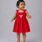 Muslin Bubble Crinkle Smocking Frock - Carmine