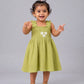 Muslin Bubble Crinkle Smocking Frock - Palm Green