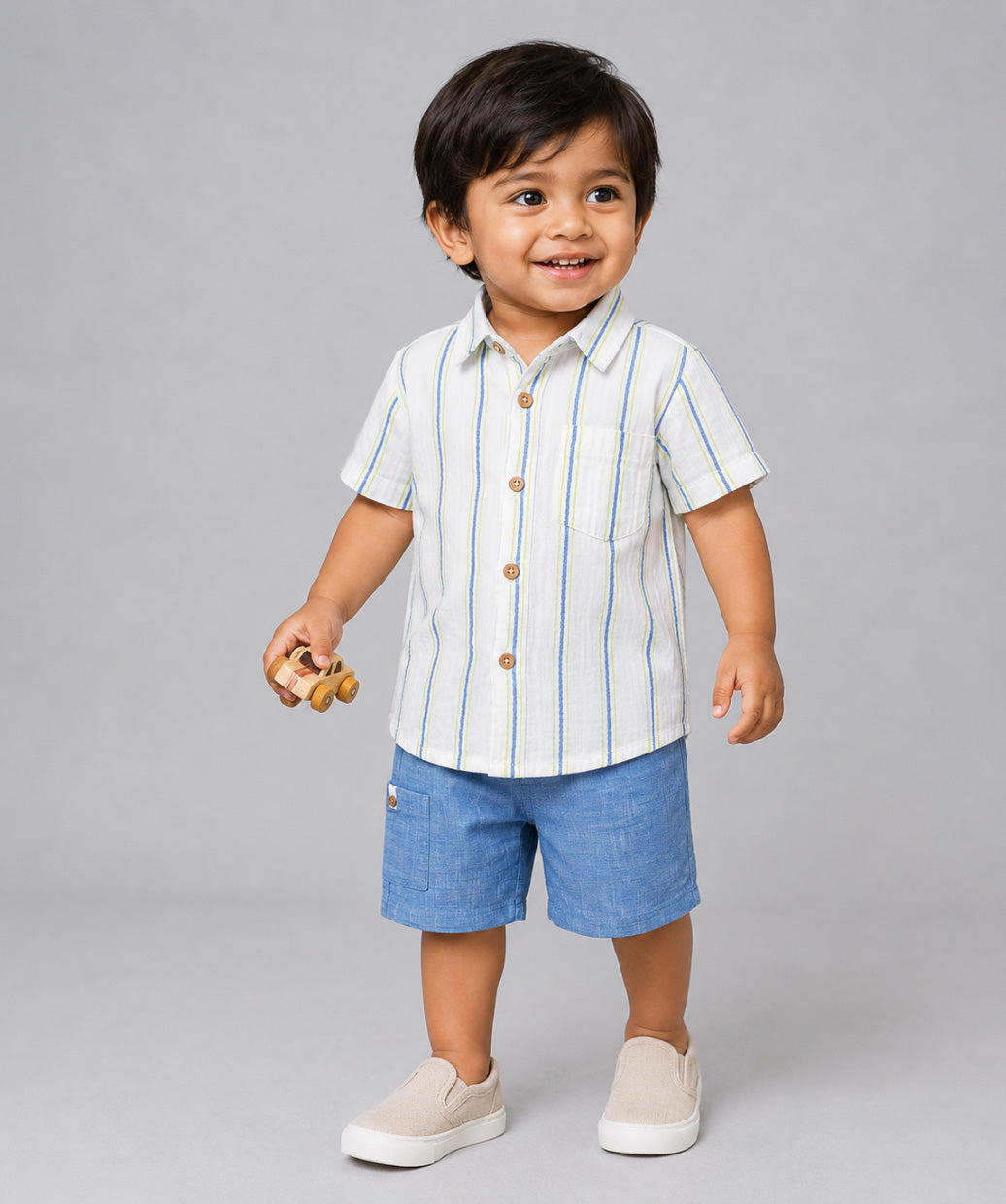 Muslin Crinkle Breezy Shirt-Shorts Set
