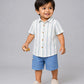 Y/D Muslin Crinkle Breezy Shirt-Shorts Set - Pin Stripe