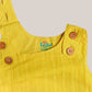 Seer Sucker Muslin Shoulder Button Frock With Embroidery DK.Yellow