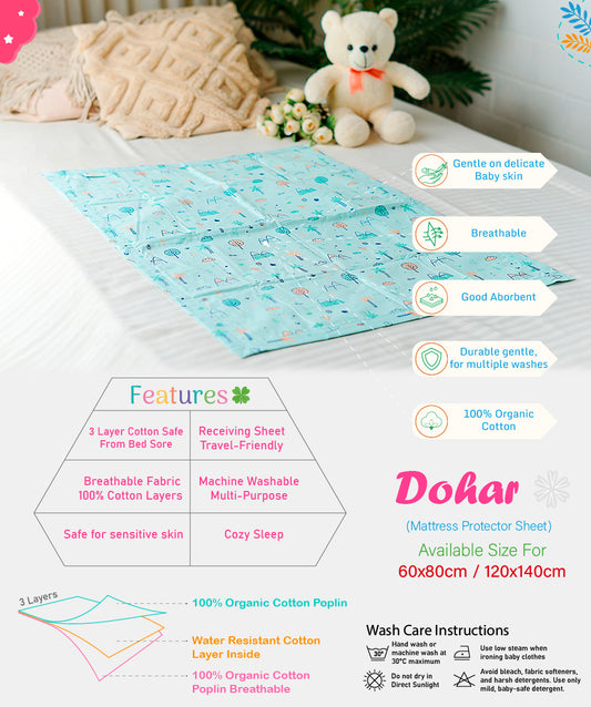 Poplin Cotton  Dohar (Premium Bed Protector) - Apricot Sherbet Backpack