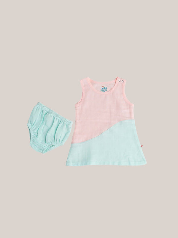 FIRSTIN Muslin Frock (Duo) Panty Combo - Mint
