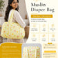 Muslin Diaper Bag Aloe Wash Butterfly
