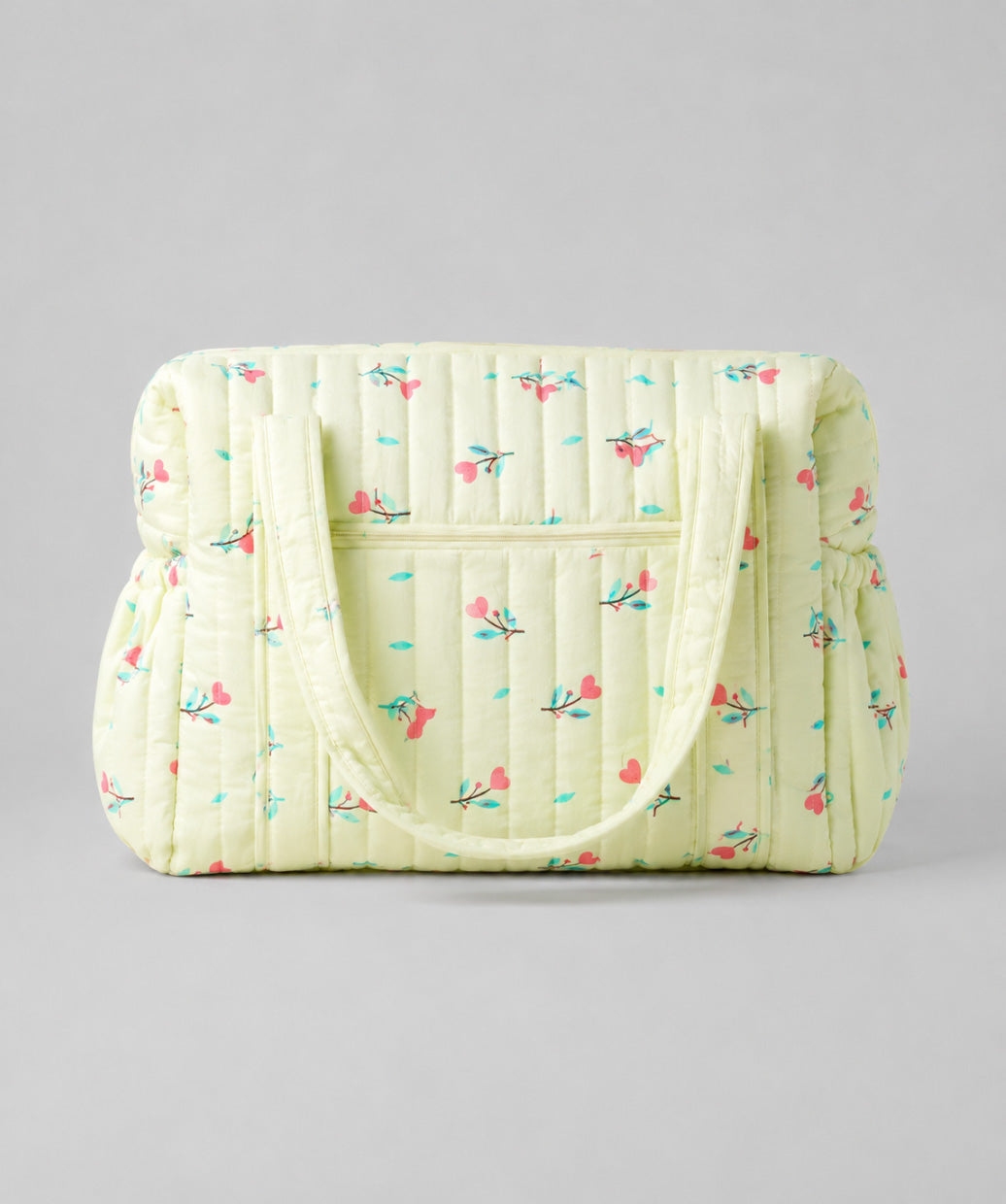 Muslin Diaper Bag Lime Cream Anthurium