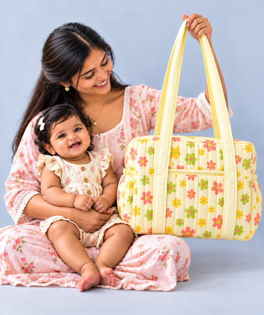 Muslin Diaper Bag Vanilla Petals