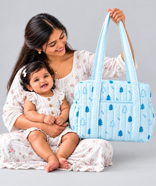 Muslin Diaper Bag Blue Fir Tree