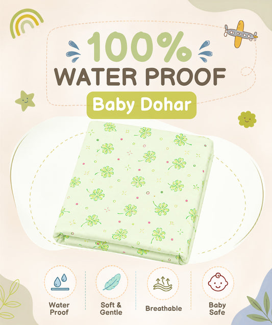 Poplin Cotton Dohar (Premium Bed Protector) - Fluo Green Buttercup