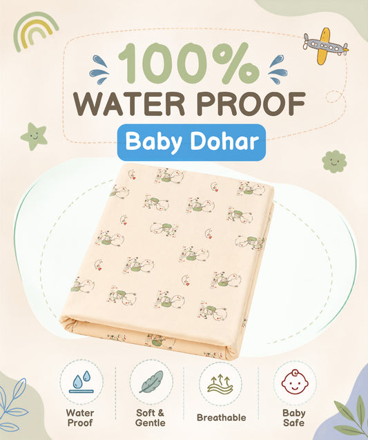 Poplin Cotton  Dohar (Premium Bed Protector) - Apricot Sherbet Backpack
