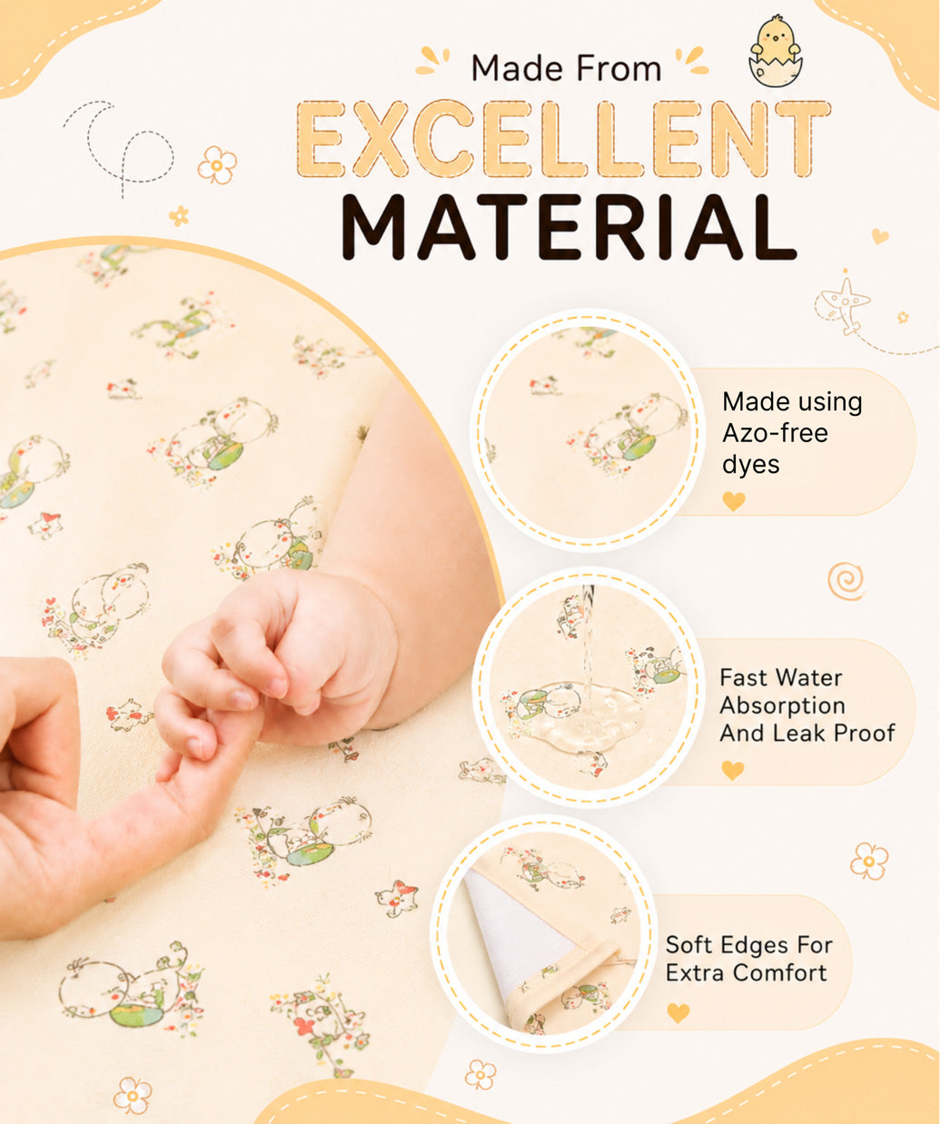 Poplin Cotton  Dohar (Premium Bed Protector) - Apricot Sherbet Backpack