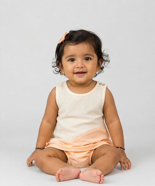 Muslin Frock (Duo) Panty Combo - Apricot Sherbet