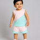 Organic Cotton Duo Jabla-Shorts Set Sleeveless - Salsa Rose