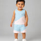 Organic Cotton Duo Jabla-Shorts Set Sleeveless - Blue