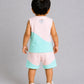 Organic Cotton Duo Jabla-Shorts Set Sleeveless - Salsa Rose